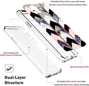 img 1 attached to 📱 BAISRKE Geometric Marble iPhone 11 Pro Max Case - Dual Layer Full Body Shockproof Protection with Built-in Screen Protector - 6.5 inch