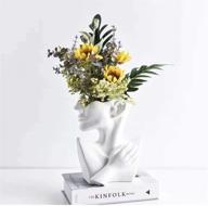 🖼️ modern minimalism nordic style face, head, and body vase - ceramic sculpture flower holder for home decoration - table center piece with hand logo