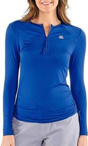 img 4 attached to ZeroXposur Half Zip Protection Rashguard Adjustable Women's Clothing