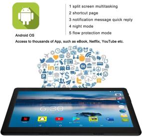 img 3 attached to 📱 MANJEE 10-inch Android Tablet with 2.5D Curved Glass IPS Screen, Unlocked Wi-Fi 3G Phablet, 4GB RAM, 64GB Storage, Dual Cameras, Bluetooth GPS Support - Black