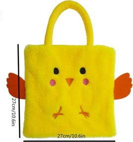 img 1 attached to Yellow Chick Easter Plush Tote Bag for Easter Egg Hunting Basket by DearSun