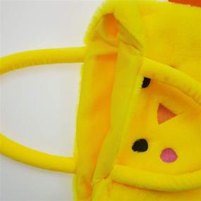 img 2 attached to Yellow Chick Easter Plush Tote Bag for Easter Egg Hunting Basket by DearSun