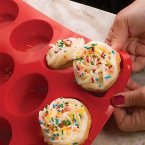 img 2 attached to 🧁 Harold Import Silicone Muffin Pan - 12 Cup Size, Durable Non-Stick Baking Tray