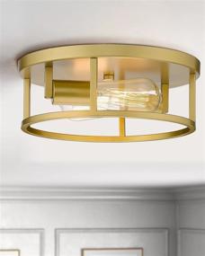 img 1 attached to ✨ Modern 12 inch HANASS Gold Flush Mount Light Fixture: A Stylish Ceiling Light for Living Room, Kitchen, Dining Room, Bedrooms, Foyer, and Hallways - MX99992