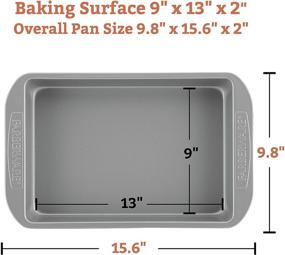 img 3 attached to Gray Farberware Nonstick Bakeware Baking Pan Set - Rectangle (2-Piece), Ideal Nonstick Cake Pans