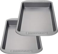 gray farberware nonstick bakeware baking pan set - rectangle (2-piece), ideal nonstick cake pans logo