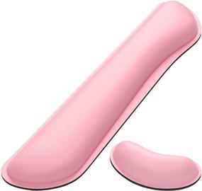 img 4 attached to 🎀 DAPESUOM Keyboard Wrist Rest Pad and Mouse Wrist Rest Support - Ergonomic PU Leather Mouse Pad and Keyboard Wrist Pillow Rest Pad with Widened Memory Foam Set, Easy Typing, Pain Relief - Pink (Upgrade & Cleanable)