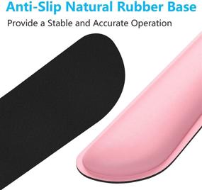 img 1 attached to 🎀 DAPESUOM Keyboard Wrist Rest Pad and Mouse Wrist Rest Support - Ergonomic PU Leather Mouse Pad and Keyboard Wrist Pillow Rest Pad with Widened Memory Foam Set, Easy Typing, Pain Relief - Pink (Upgrade & Cleanable)