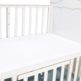 img 1 attached to 👶 GLLQUEN Baby Crib Sheets: Breathable Cozy Fitted Toddler Mattress Sheet - Blue & White (52"x 28")