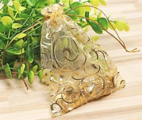 img 2 attached to Shapenty 50PCS Organza Gift Bags: Elegant 🎁 Gold Pouches for Wedding Favors, Candy, Jewelry & More