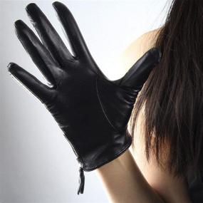 img 2 attached to 🧤 DooWay Women's Short Real Leather Driving Gloves: Touchscreen, Imported Goatskin, Tassel Zipper, Winter Warmth