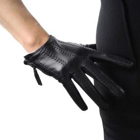 img 4 attached to 🧤 DooWay Women's Short Real Leather Driving Gloves: Touchscreen, Imported Goatskin, Tassel Zipper, Winter Warmth