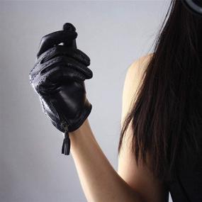 img 1 attached to 🧤 DooWay Women's Short Real Leather Driving Gloves: Touchscreen, Imported Goatskin, Tassel Zipper, Winter Warmth