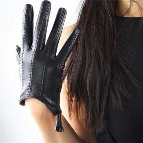 img 3 attached to 🧤 DooWay Women's Short Real Leather Driving Gloves: Touchscreen, Imported Goatskin, Tassel Zipper, Winter Warmth