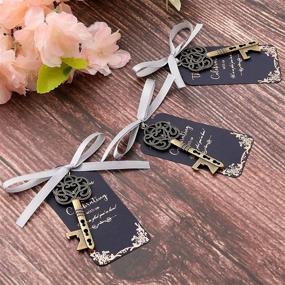 img 3 attached to 🗝️ Vintage Skeleton Key Bottle Opener Wedding Favor Set: Antique Gold, 33 PCS with Escort Tag Card - Perfect for Engagements, Bridal Showers, and Housewarmings