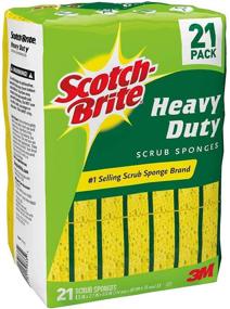 img 4 attached to 🧽 Scotch-Brite Heavy-Duty Scrub Sponge Pack - 21 Sponges in Total