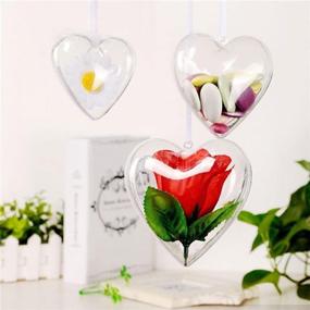 img 2 attached to 🎄 10-pack of Heart-shaped Clear Plastic Fillable Christmas DIY Craft Ball Ornaments - 3.94 inch