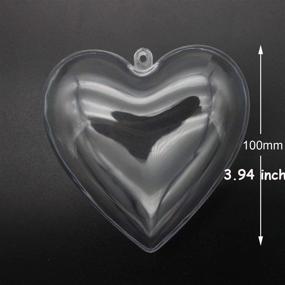 img 3 attached to 🎄 10-pack of Heart-shaped Clear Plastic Fillable Christmas DIY Craft Ball Ornaments - 3.94 inch