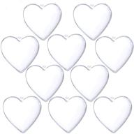 🎄 10-pack of heart-shaped clear plastic fillable christmas diy craft ball ornaments - 3.94 inch logo