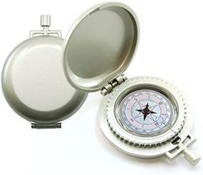 img 2 attached to 🧭 K&R Nobilis Pocket Compass - Sleek Metallic Silver Design