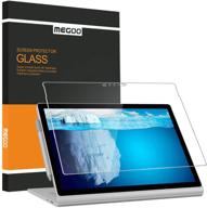 🔒 megoo 15 inch tempered glass screen protector for surface book 2/3 - easy installation, scratch resistant, compatible with microsoft surface pen logo