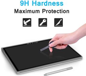img 2 attached to 🔒 Megoo 15 Inch Tempered Glass Screen Protector for Surface Book 2/3 - Easy Installation, Scratch Resistant, Compatible with Microsoft Surface Pen