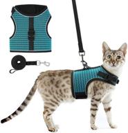 🐱 pupteck escape proof cat harness and leash - reflective and breathable vest with safety buckle, easy control and adjustable design for small medium large cats, puppies - ideal for walking purposes логотип