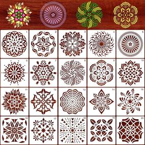 img 4 attached to 🎨 AQRINGO 20 Pack Mandala Stencils: Create Stunning DIY Art Projects with Reusable Templates!