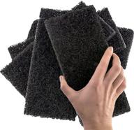 🧽 industrial grade xl scour pads 5 pack: heavy duty nylon scrubbers for tough cleaning tasks - cast iron, grill grates, bathtub, tile floors, grease, wax, mildew logo