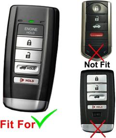 img 3 attached to 2-Pack Coolbestda Rubber Smart Key Fob Full Cover Case Skin Jacket Remote Shell Protector Acura MDX RDX RLX ILX TLX KR537924100 5 Buttons Key (Black/Blue)