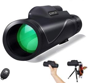 img 4 attached to 🔭 High Power Monocular Telescope 12X50 with Universal Smartphone Holder, Wireless Remote Control, BAK4 Prism - Waterproof Scope for Bird Watching, Hunting, Surveillance, Hiking