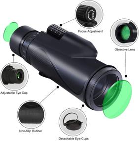 img 3 attached to 🔭 High Power Monocular Telescope 12X50 with Universal Smartphone Holder, Wireless Remote Control, BAK4 Prism - Waterproof Scope for Bird Watching, Hunting, Surveillance, Hiking