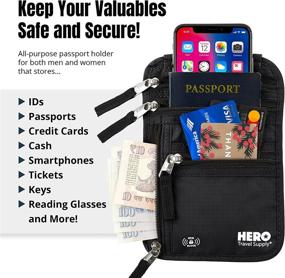 img 2 attached to 👜 HERO Neck Wallet with RFID Blocking Travel Pouch - Essential Travel Accessories in Travel Wallets