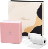 🖨️ phomemo mini pocket printer - m02 portable thermal tiny photo printer with 3 rolls paper - perfect for home, school, and office use - compatible with ios and android - stylish pink design! logo