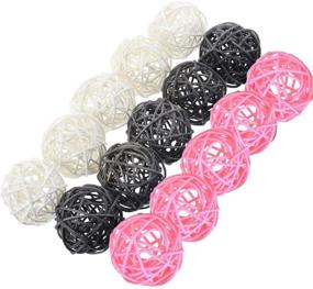 img 1 attached to 🎉 15pcs Decorative Wicker Rattan Balls - Ins Style Color Decor for Vase Filler, Weddings, Birthdays, Parties - White Pink Grey