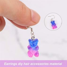 img 1 attached to 🐻 Gukasxi 60Pcs 15 Colors Cute Bear Charm Pendants for DIY Jewelry Making - Resin Bear Necklace Charms for Girls