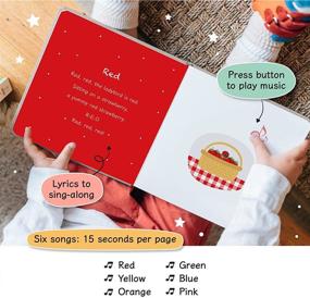img 3 attached to Книга со звуками "Цвета детских песен Cali's Books": интерактивная и образовательная игрушка для малышей и малышей от 1 до 3 и от 2 до 4 лет.