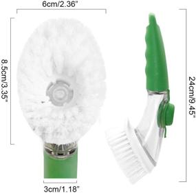 img 3 attached to 🧽 Dish Brush with Soap Dispenser, Handle and 4 Reusable Refill Replacement Heads - Ideal for Kitchen Sink Cleaning, Pots, Pans, and Dishes