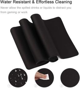 img 1 attached to 🖱️ HIHUHEN XXL Игровой коврик для мыши - Большой размер, улучшенная точность и скорость - Противоскользящее резиновое основание - 31,5x11,8x0,12 дюйма - Черный