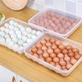 img 3 attached to 🥚 Egg Storage Solution: Transparent 34-Grid Egg Container for Fridge Organization and Storage - 1 pc