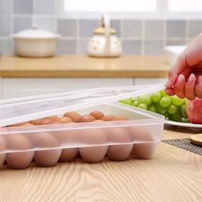 img 1 attached to 🥚 Egg Storage Solution: Transparent 34-Grid Egg Container for Fridge Organization and Storage - 1 pc