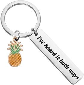 img 4 attached to 🍍 FAADBUK Psyc Inspired Keychain - Unique Gift for Pineapple Lovers with Iconic 'I've Heard It Both Ways' Show Quote