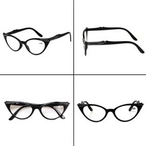 img 2 attached to 👓 Kerecsen 4-Pack Ladies Fashionable Cateye Reading Glasses with Spring Hinges for Women