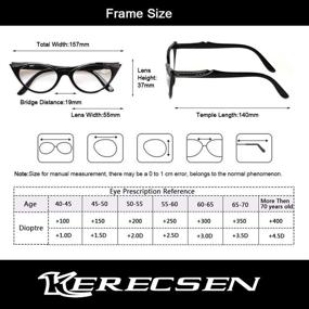 img 3 attached to 👓 Kerecsen 4-Pack Ladies Fashionable Cateye Reading Glasses with Spring Hinges for Women