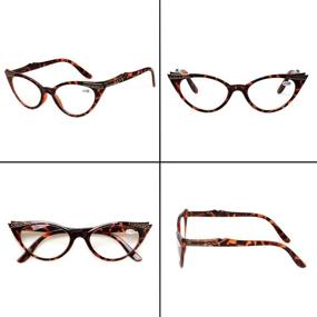 img 1 attached to 👓 Kerecsen 4-Pack Ladies Fashionable Cateye Reading Glasses with Spring Hinges for Women