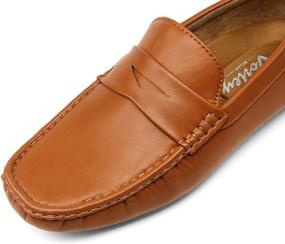 img 3 attached to 👞 Vostey Brown Loafers - Casual Slip-Ons for Driving - Model 826