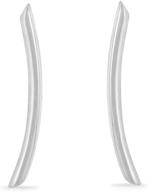 💎 sleek sterling silver curved bar ear crawler stud earrings: boma jewelry's minimalist choice logo