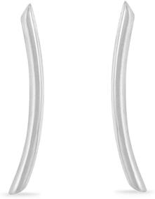 img 4 attached to 💎 Sleek Sterling Silver Curved Bar Ear Crawler Stud Earrings: Boma Jewelry's Minimalist Choice