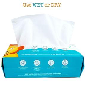 img 3 attached to 👶 Ultra-Soft Whoopsie Wipes - 100% Pure Cotton Baby Wipes, For Wet or Dry Use, Gentle & Sensitive, Hypoallergenic, Extra Durable & Absorbent, Ideal for Diaper Changes, Runny Noses, Drool, Mealtime & Nursing (Pack of 6)