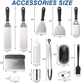 img 3 attached to 🍳 28-Piece Stainless Steel Griddle Accessories Kit for Blackstone and Camp Chef - JOVNO Flat Top Griddle Spatulas Set for Outdoor BBQ, Camping, and Cooking